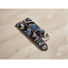 Hakiki Deri Yılan Desenli El Yapımı Saat Kordonu