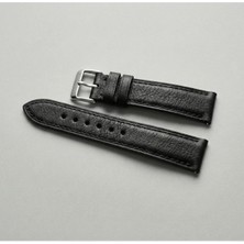 Siyah Hakiki Deri El Yapımı Pilot Saat Kordonu – Çift Kat Deri, Klasik Tasarım