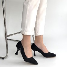 SEPET365 Jedi Siyah Süet Topuklu Ayakkabı