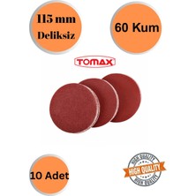 mobilyap Tomax 10 Adet 60 Kum Deliksiz 115 mm Cırt Zımpara Kağıdı El Zımparaları Avuç Içi Spiral Taşlamalı