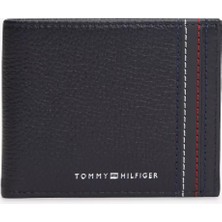 Tommy Hilfiger Erkek Nakit Para ve Kart Bölmeli Işlemeli %100 Deri Lacivert Cüzdan AM0AM14232-DW6