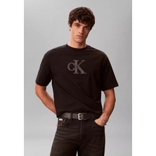 Calvin Klein Erkek Kısa Kol Ck Yazı Detay Bisiklet Yaka Siyah T-Shirt LV04RF819G-UB1