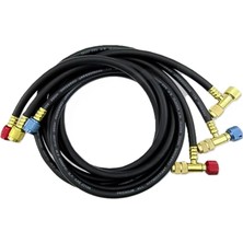 Universal Lx-Hose 180 cm Siyah Gaz Hortumu R410 (800-4000PSİ-6') Vanalı 3'lü