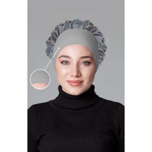 Nanak Gri Likralı Fırfırlı Kaymayan Bone