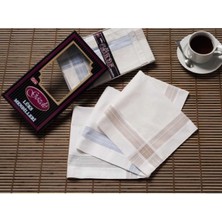 Mira Home Siyah Kutulu 42X42 cm Düzine 12 Adet Kumaş Mendil-Gm 03