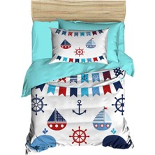 Mira Home Dijital Baskılı 3D Pamuklu Yenidoğan Bebek Nevresim Takımı Çapa Marine