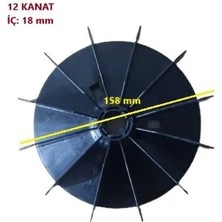 Volt Elektrik Motoru Pervanesi 90 Tip MON.18*158MM 12 Kanatlı (Siyah)