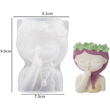 Hobiflex Silikon Kalıp Taş Tozu Ithal Dekoratif Kadın Figür Saksı Vazo Mumluk Kalıbı Epoksi HB160-0170