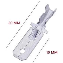 Universal Terminal Kısa Erkek Krom 6,3 mm (Paket :200 Ad)