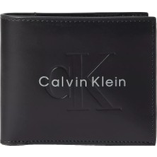 Calvin Klein Erkek Ck Yazı Detaylar Deri Kapamasız Iç Bölmeli Kartlık ve Nakit Bölümlü Siyah Cüzdan LV04D1156G-UB1