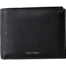 Calvin Klein Erkek Ck Yazı Detaylar Deri Kapamasız Iç Bölmeli Kartlık ve Nakit Bölümlü Siyah Cüzdan LV04D1241G-UB1