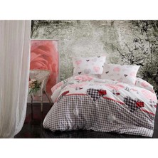 Mira Home Çift Kişilik Lastikli Çarşaflı Pamuklu Nevresim Takımı Patchwork Love