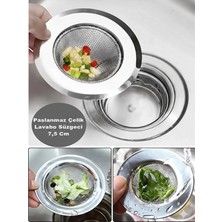 Tasarım Evi Tüm Lavabolara Uygun Paslanmaz Çelik Lavabo Süzgeci 7,5 cm Evye Süzgeç