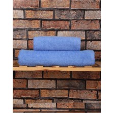 Mira Home 2 Parça %100 Pamuklu Soft Lüx Banyo Havlu Seti Mavi
