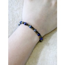 Esha Store Doğal Taş Sodalit Hematit Doğal Taş Kadın Doğal Taş Bileklik EUB13STH