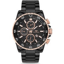 Ferro FM1542A-R Quartz Siyah Çelik Kordon 45 mm Erkek Kol Saati