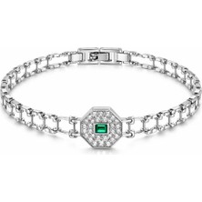 Brezza Lusso Jewelry Zümrüt Işıltı Altıgen Kadın Bileklik