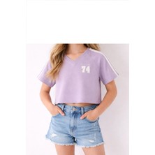 Sisley Kız Çocuk Lila Tshirt