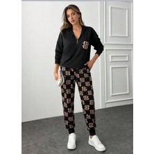 Barış Beauty Kadın Uzun Kollu Iki Iplik Kumaş Fermuar ve Cep Detay Kapüşonlu Ikili Takım