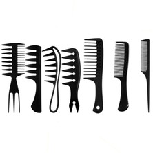 Gaman 7 Parça Profesyonel Berber ve Kuaför Tarak Seti Geniş Dişli ve Dokulu Şekillendirm