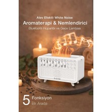 Kensa Alev Efektli White Noise Aromaterapi Hava Nemlendirici – Bluetooth Hoparlörlü 200 ml Difüzör