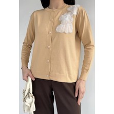 Gülseli Kadın Tül Işlemeli Triko Hırka (S-M-L-Xl Uyumludur) P-00018061