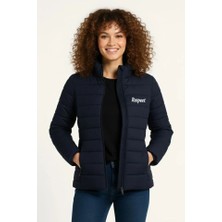 Barış Beauty Mikro Su Itici Kapitone Baskılı Astarlı Fermuarlı Bomber Mont - Lacivert