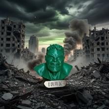 Riva Self Avengers Hulk Dekoratif Masaüstü Aksesuarı - Isimlikli Kaideli Koleksiyon Büstü