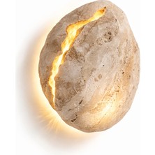 Noya Lighting Aplik - Modern Aplik Modelleri - Bohem Aplik Taş Mermer Aplik - Duvar Apliği - Çap 20CM