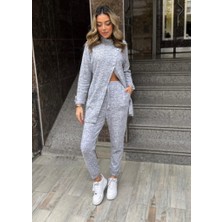 Barış Beauty Kadın Uzun Kollu Balıkçı Yaka Önden Düğmeli Bluz ve Pantolon Yumoş Ikili Takım