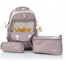 Benitto Kids Relaxion 3'lü Set Aksesuarlı Çocuk Ilkokul Çantası Kalemlikli Beslenme Çantalı Sırt Çantası 1940