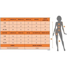 Barış Beauty Kadın Uzun Kollu V Yakalı Şerit Detaylı Viskon Iki Iplik Bluz ve Pantolon Ikili Takım