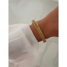 Hercy Hasır Model Gold Renk Ithal Paslanmaz Çelik Kelepçe Bileklik