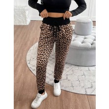 Barış Beauty Kadın Yüksek Bel Bağcıklı Desenli Iki Iplik Pantolon