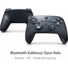 vooka Kablosuz Bluetooth Oyun Kolu Switch Pc Android Uyumlu Titreşimli Ergonomik Gamepad