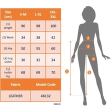 Barış Beauty Kadın Yüksek Bel Lastikli Cepli Deri Pantolon
