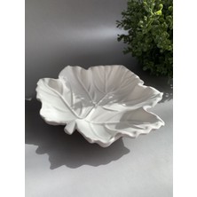 Bilby Yaprak Deseninde Dekoratif Taş Tozu Tabak