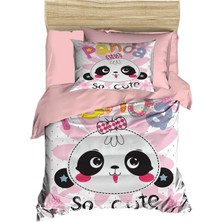 Mira Home Yenidoğan Kız Bebek Nevresim Takımı %100 Pamuklu Panda So Cute