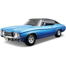 Mavi Su Dünyası 1971 Chevrolet Chevelle Ss 454 Sport Coupe 1:18 Ölçekli Klasik Araba Mavi Renkli 30 cm