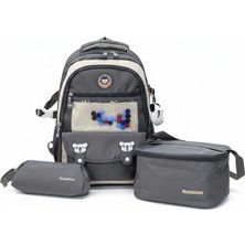 Benitto Kids Relaxion 3'lü Set Aksesuarlı Çocuk Ilkokul Çantası Kalemlikli Beslenme Çantalı Sırt Çantası 1940