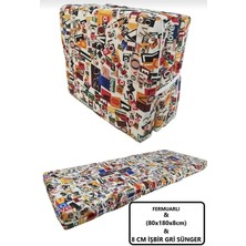 Kapella Katlanır Bahçe Minderi -Yer Yatağı 80X180X8 cm Sünger Love Desen