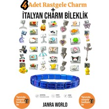 Janra World 4 Adet Rastgele Charm + Italyan Charm Bileklik Seti | Sürpriz Hediye Ile Birlikte