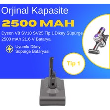 Ümit Maker Dyson SV10 V8 Tip 1 2500 mAh Süpürge Batarya – Orijinal Kalite, Güçlü ve Dayanıklı Yedek Pil