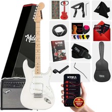 Midex RPH-30WH-50AMP Maple Klavye SSS 50W Amfili Elektro Gitar Seti