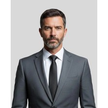 1001 Kravat Siyah Renkli Çizgili Klasik Kravat - 8 cm genişliğinde