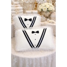 Dilex Beyaz Damat Figürlü 2 Parça  Damat Bohçası  Çeyizlik Damat Hurcu Set