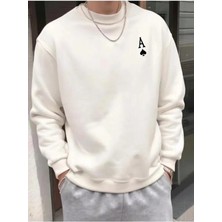 Divin Erkek Baskılı Sweatshırt 3iplik Kaliteli Kumaş Oversize Kesim