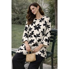 Tenra Bürümcük Kumaş Alt Üst Kadın Takım Oversize-Tesettüre Uygun