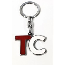 Moncuk Design Tc Harf Figürlü Kırmızı Beyaz Metal Anahtarlık – Güçlü Kimlik ve Sade Tasarımın Birleşimi