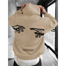 Divin Unısex Sırt Baskılı Oversize Kapüşonlu Sweatshirt– Sıcak, Rahat ve Trend